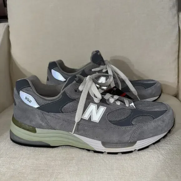 New Balance 992 MiUSA Grey Silver Metallic Men's U992GY - Size 12 4E Wide BNWT